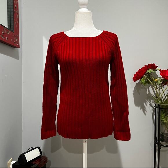 NEW Willi Smith Merino Wool Cable Knit Scoop Neck Chunky Ribbed Sweater Sz S Re… - Picture 8 of 14